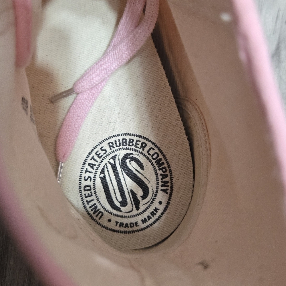 US Rubber Company Summer High Top Pink And Cream Sz 42 New - Picture 5 of 13